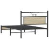 vidaXL Bed Frame Sonoma oak Engineered wood and steel Twin Bed Frame