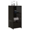 vidaXL Garden Storage Cabinet Black PE rattan 19.7x21.7x45.3 in