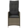 vidaXL Reclining Garden Chair Set of 2 Gray PE Rattan