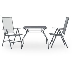 vidaXL Dining Set Anthracite Steel with e-coated and powder-coated finish