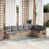 vidaXL Garden Sofa Set Beige PE Rattan L-shaped Modular