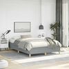 vidaXL Bed Frame Light Grey Polyester, Plywood, Engineered Wood Full
