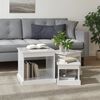 vidaXL Coffee Table Set of 3 High gloss white Engineered wood Stackable
