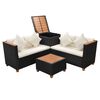 vidaXL Patio Furniture Black and Cream