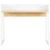 vidaXL Desk White and Oak Engineered wood, Powder-coated steel