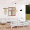 vidaXL 11 Piece Patio Lounge Set White Solid Pinewood