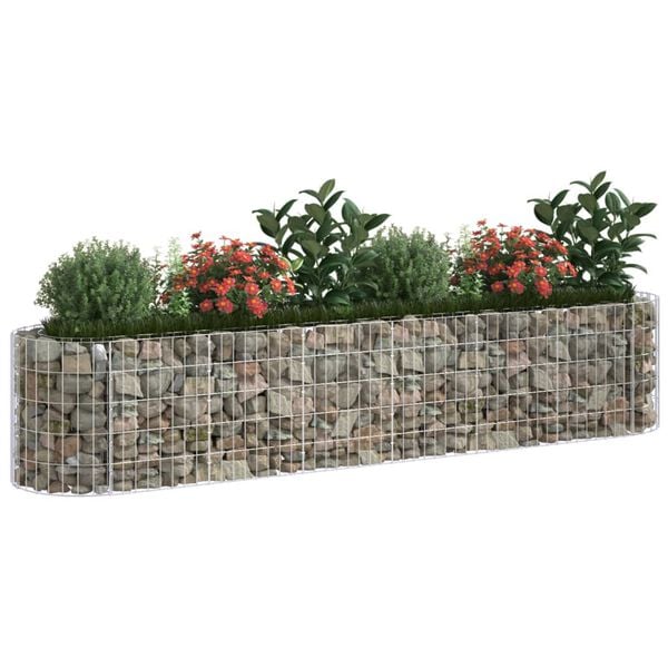 vidaXL Gabion Raised Bed Durable Galvanized Iron Plant Stand Rectangular