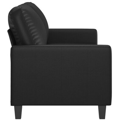 Side profile of a black armrest sofa showing single arm along with legs.