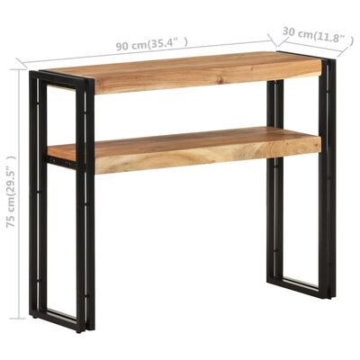 vidaXL Console Table 35.4"x11.8"x29.5" Solid Acacia Wood