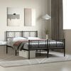 vidaXL Metal Bed Frame Black Powder-Coated Steel Full Modern