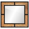 vidaXL Bathroom Mirror Natural wood with black borders Solid Acacia wood
