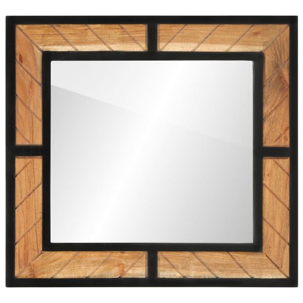 vidaXL Bathroom Mirror Natural wood with black borders Solid Acacia wood