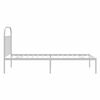vidaXL Bed Frame White Powder-Coated Steel Twin Sturdy Bed Frame