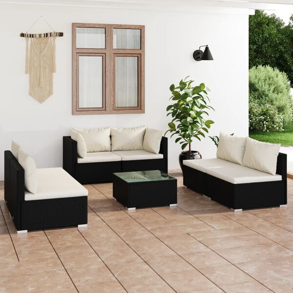 vidaXL Garden Lounge Set Black