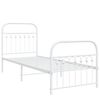 vidaXL Bed Frame White Steel Twin Bed Frame Rectangular Traditional