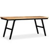 vidaXL Bench Brown, Black Reclaimed teak, Steel