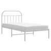 vidaXL Bed Frame White Powder-coated steel Twin Bed Frame Rectangular