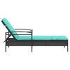 vidaXL Sun lounger Reclining Black 63 x 200 x 81cm poly rattan