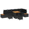 vidaXL Garden Sofa Set 9 pcs Black Poly Rattan