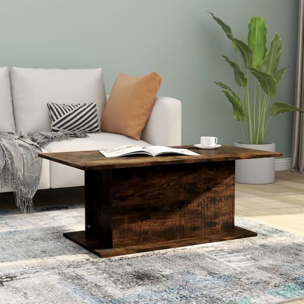 vidaXL Coffee Table Smoked Oak Engineered Wood 40.2 x 21.9 x 15.7 in