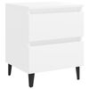 vidaXL Bed Cabinet Set of 2 White Engineered Wood, Metal Medium