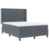 vidaXL LED Box Spring Bed with Mattress Dark gray 55.1" x 78.7" Velvet