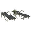 vidaXL Sun Lounger Set of 2 Light Grey