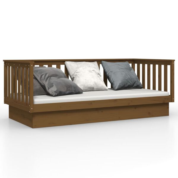 vidaXL Day Bed Honey brown Solid pine wood Standard Durable Day Bed