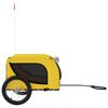 vidaXL Pet Bike Trailer Yellow and Black Oxford Fabric, Iron, PVC Small