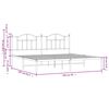 vidaXL Bed Frame White Powder-coated steel Double Bed Frame