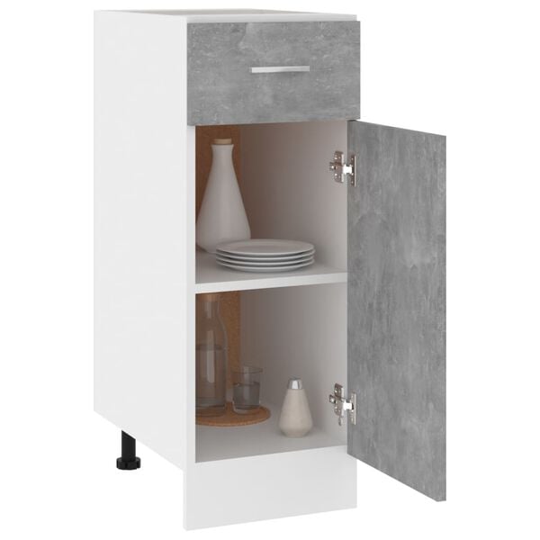 vidaXL Drawer Bottom Cabinet Concrete grey Engineered wood