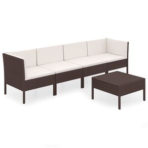 vidaXL Garden Lounge Set Brown and Cream White