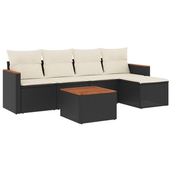 vidaXL Garden Sofa Set Black PE rattan Large Modular Garden Sofa Set