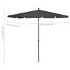 vidaXL Garden Parasol Anthracite Polyester 82.7 x 55.1 in Tiltable