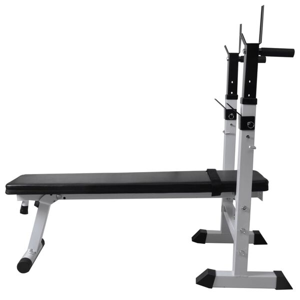 vidaXL Workout Bench with Weight Rack, Barbell and Dumbbell Set 264.6 lb