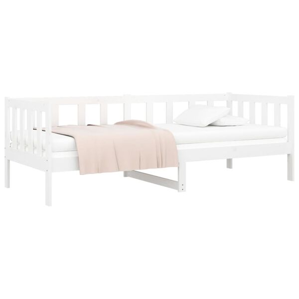 vidaXL Day Bed White Solid Pine Wood 35.4 x 74.8 in