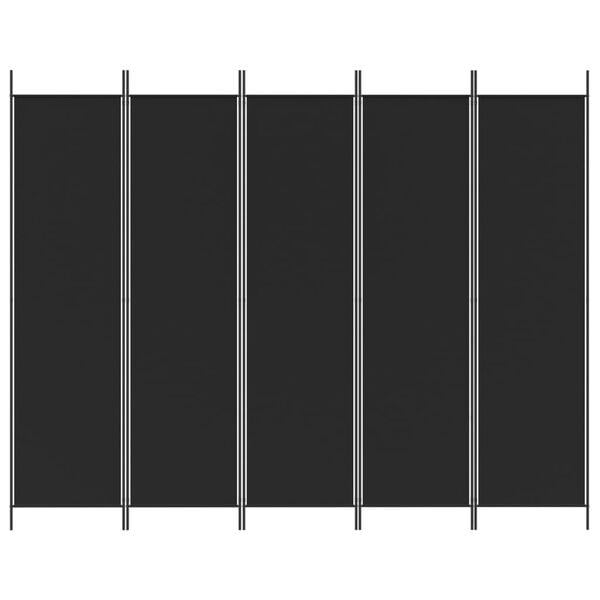 vidaXL 5-Panel Room Divider Black 98.4"x78.7" Fabric