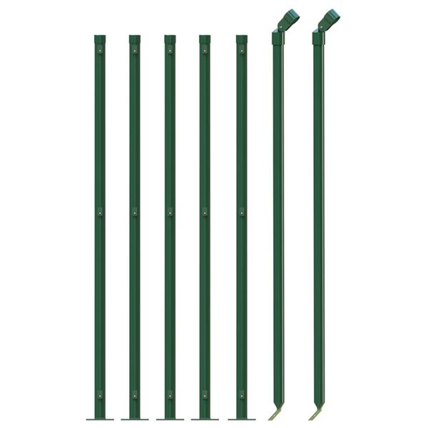 vidaXL Chain Link Fence with Flange Green 2.6x32.8'