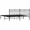 vidaXL Bed Frame Black Powder-Coated Steel Double Metal Bed Frame
