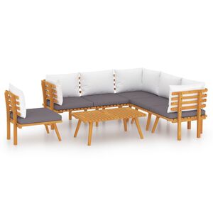 vidaXL Garden Lounge Set Dark grey Solid Acacia wood Large Modular