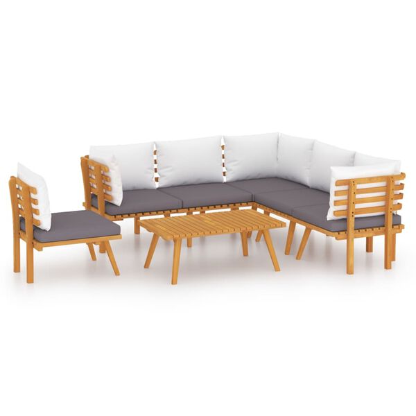 vidaXL Garden Lounge Set Dark grey Solid Acacia wood Large Modular