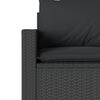 vidaXL Outdoor Sofa Black PE rattan 3-Seater Removable Covers