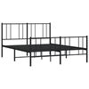 vidaXL Bed Frame Black Powder-Coated Steel Small Double Bed Frame