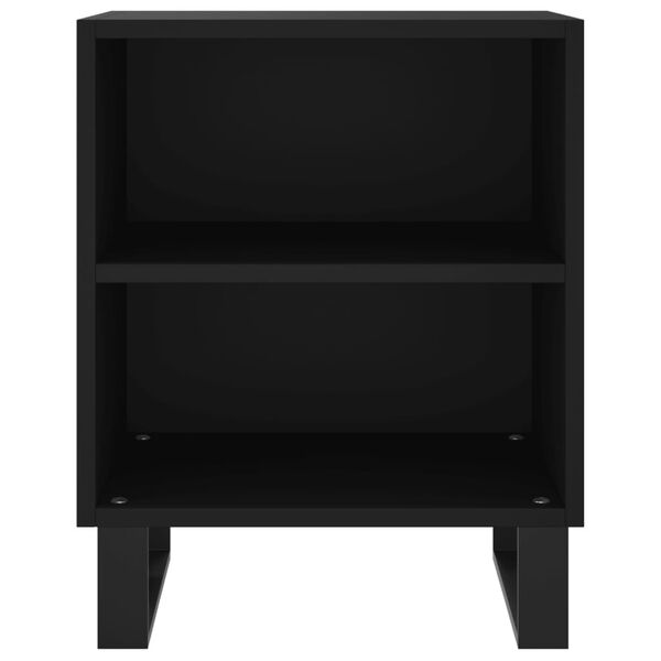 vidaXL Bedside Cabinet Black Engineered wood Medium Bedside Cabinet