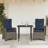 vidaXL Garden Dining Set Grey, Black, Navy Blue