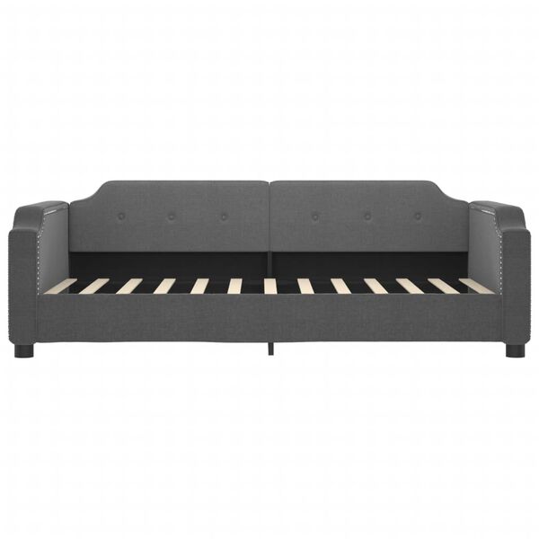 vidaXL Day Bed Dark grey Polyester fabric, metal, solid wood, foam Twin