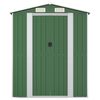vidaXL Large Green Garden Shed Galvanized Steel Rectangular Design