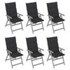 vidaXL Garden Chair Set of 6 Grey, Anthracite