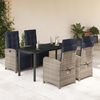 vidaXL Garden Dining Set Grey, Navy blue
