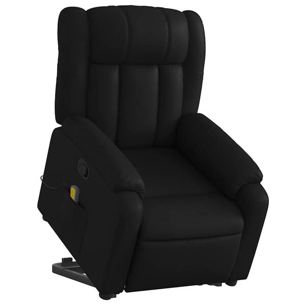 vidaXL Stand Up Massage Recliner Chair Black Faux leather, metal, plywood